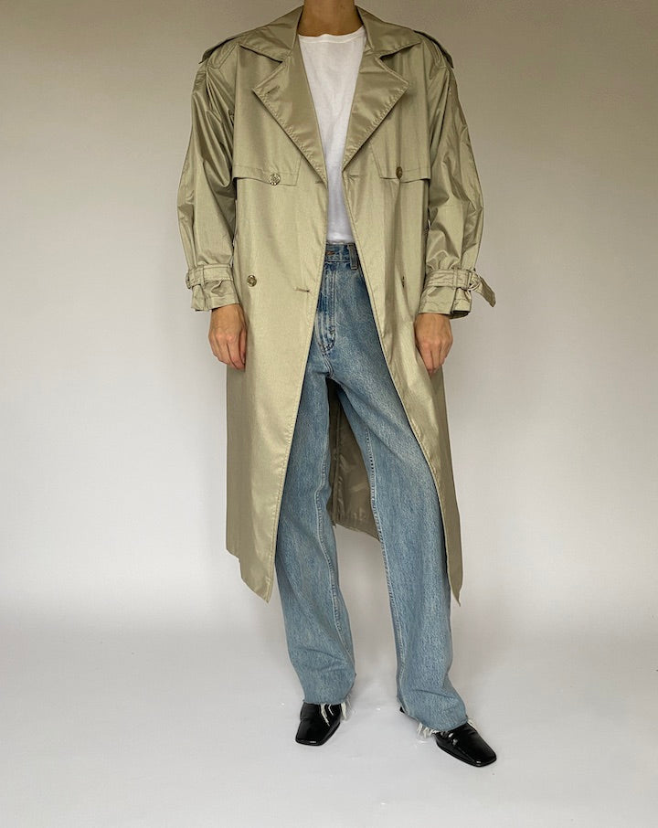 Vintage Beige Oversized Trench Coat 5112