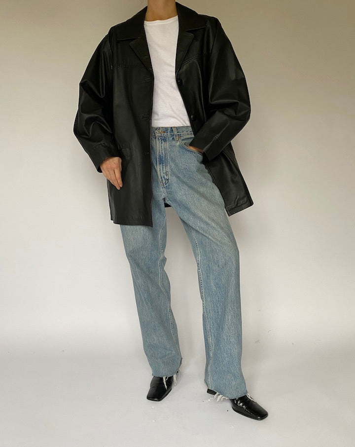 Vintage Black Leather Jacket 5236
