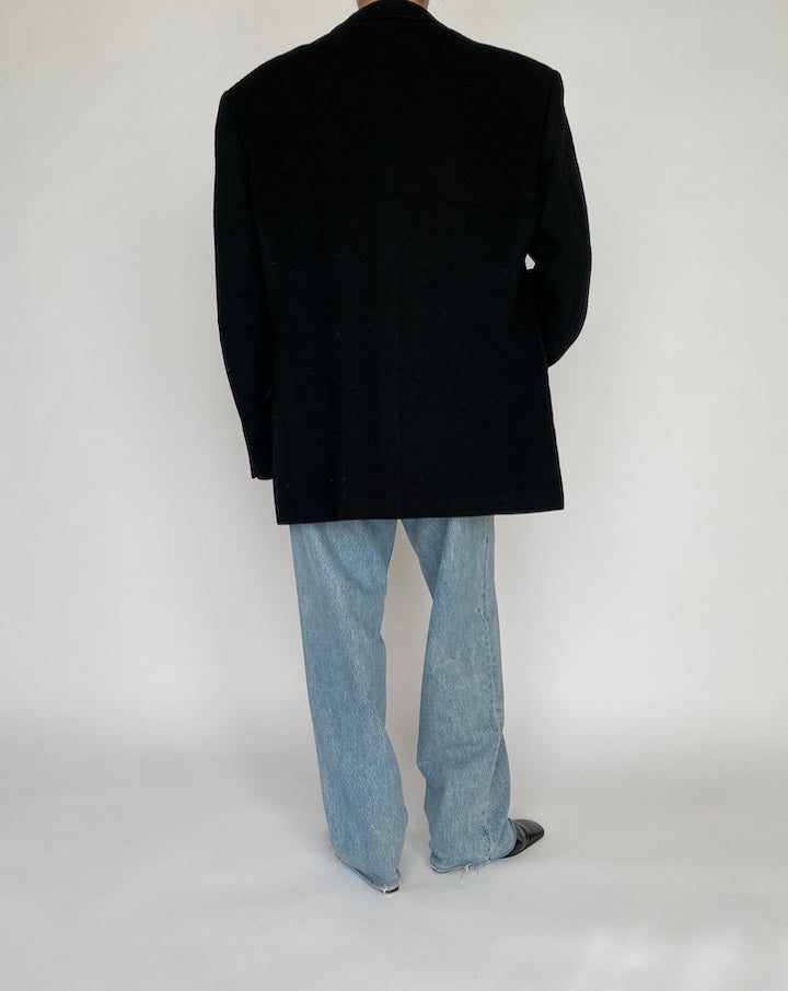 VINTAGE BLACK CASHMERE WOOL BLAZER 4699