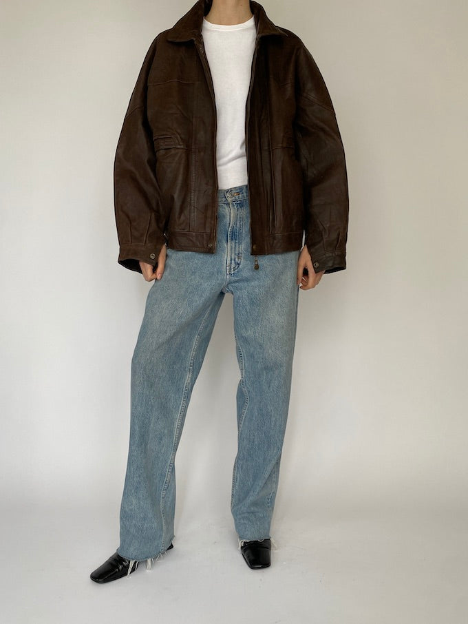 Vintage leather jacket in brown 5414