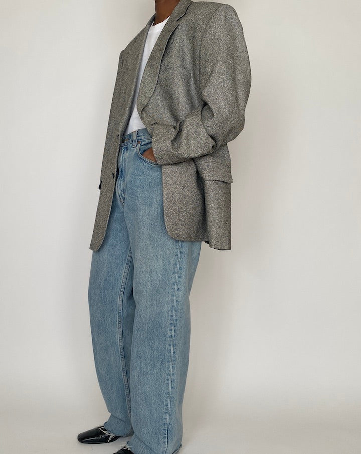 VINTAGE GREY OVERSIZED BLAZER 4672