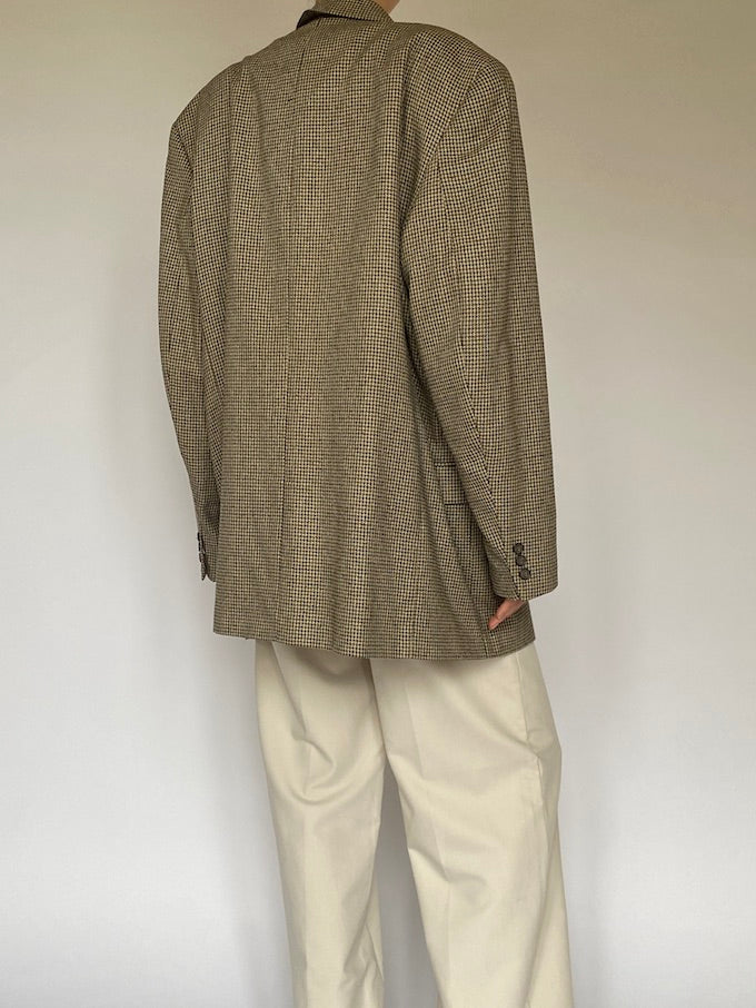 Vintage houndstooth blazer in beige 5492