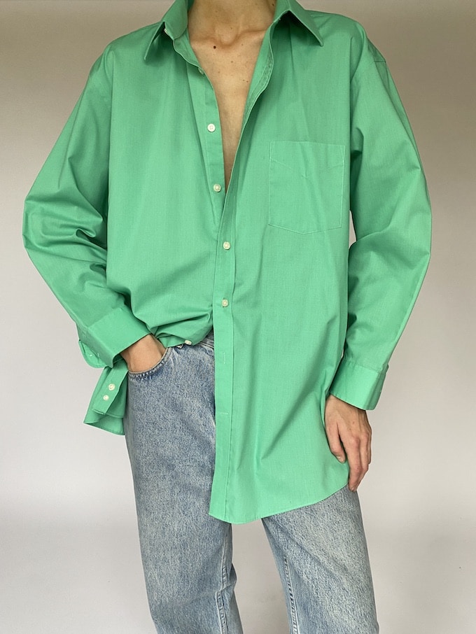 Vintage Green Oversized Shirt 5339