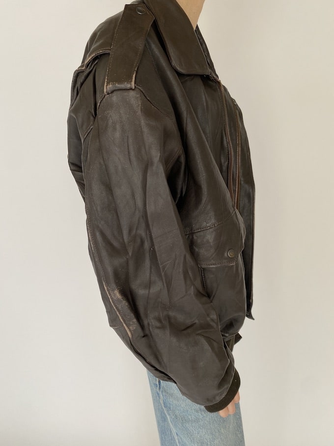 Vintage oversized brown leather jacket 5353
