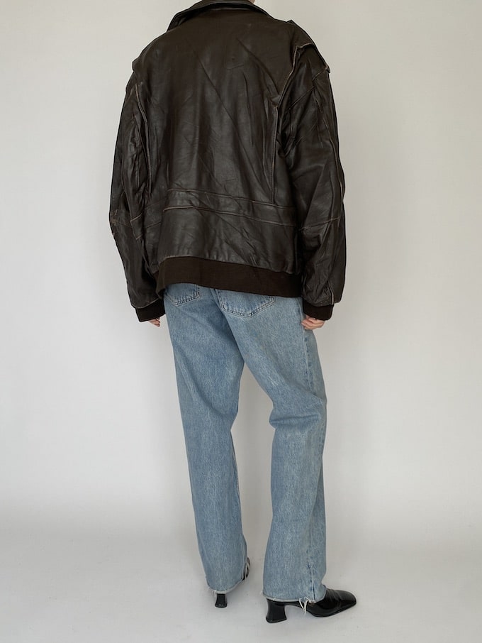 Vintage oversized brown leather jacket 5353