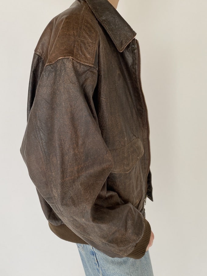 Vintage leather jacket in brown 5354