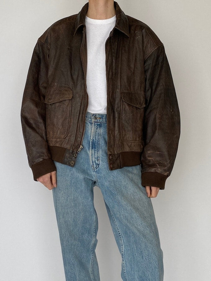 Vintage leather jacket in brown 5354