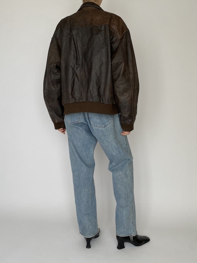 Vintage leather jacket in brown 5354