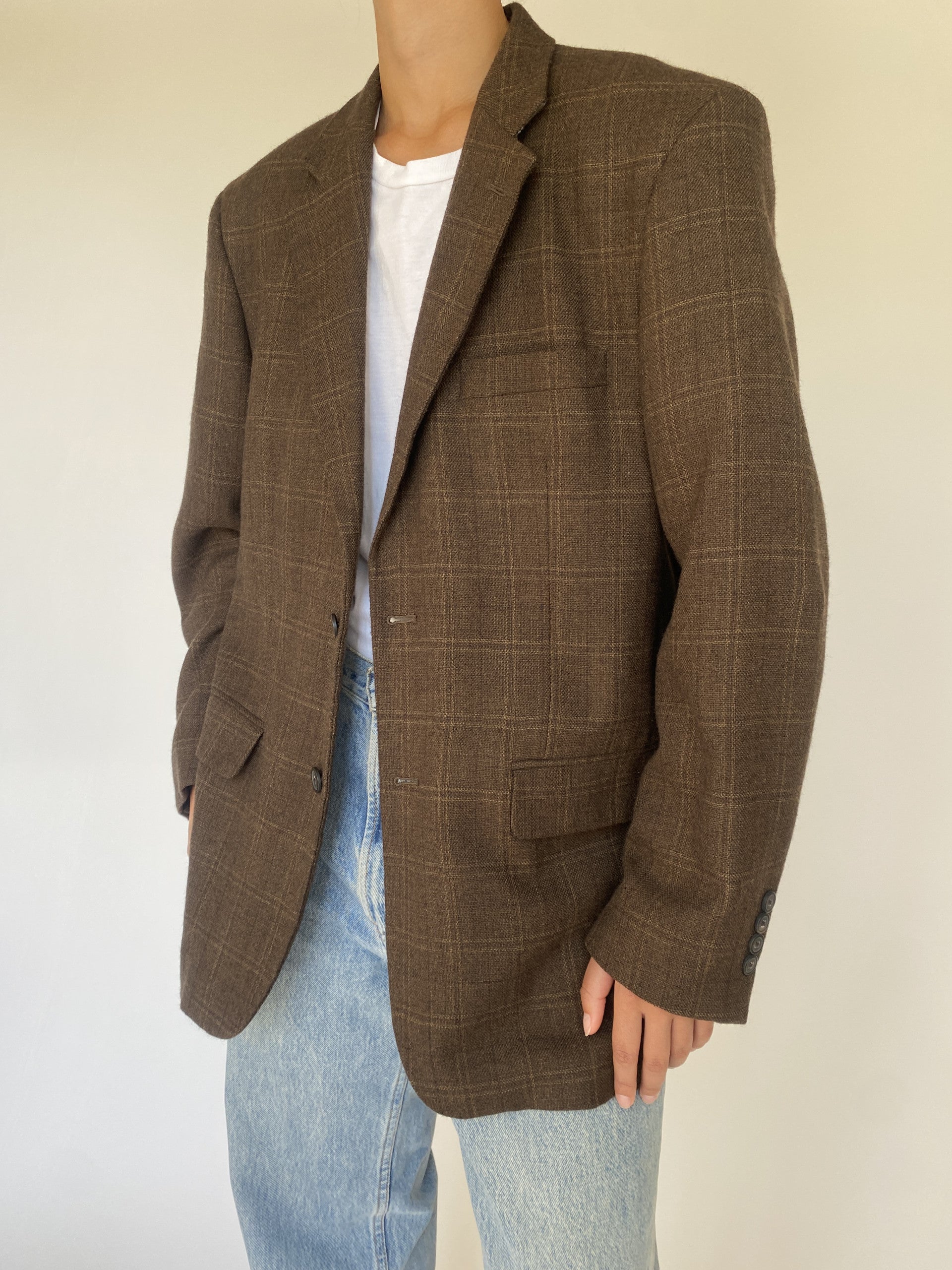 Vintage checked blazer in lambswool 5579
