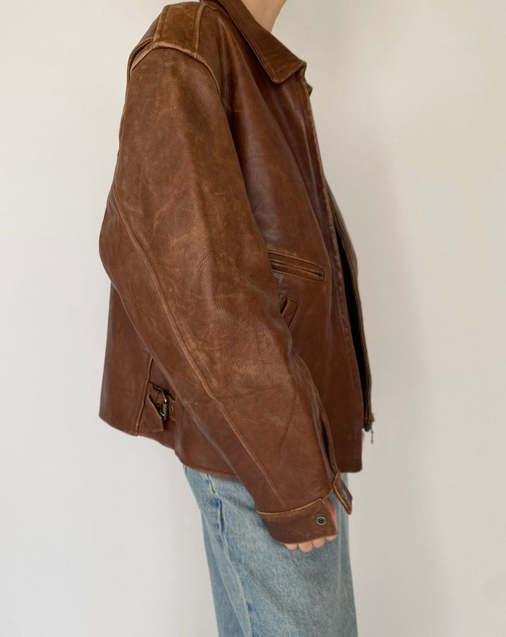 VINTAGE LEATHER JACKET IN BROWN 5426