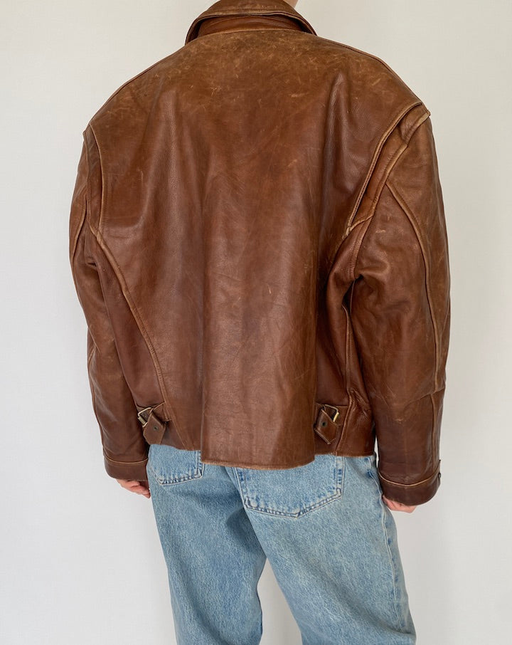VINTAGE LEATHER JACKET IN BROWN 5426