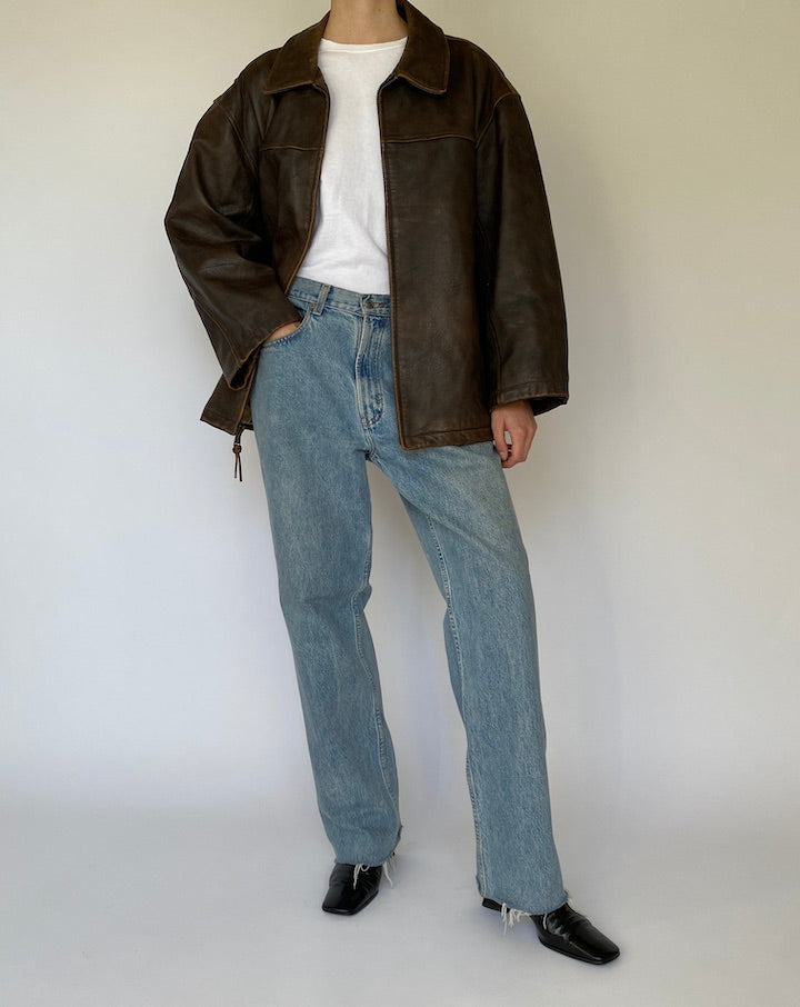 Vintage Leather Jacket in Dark Brown 5431