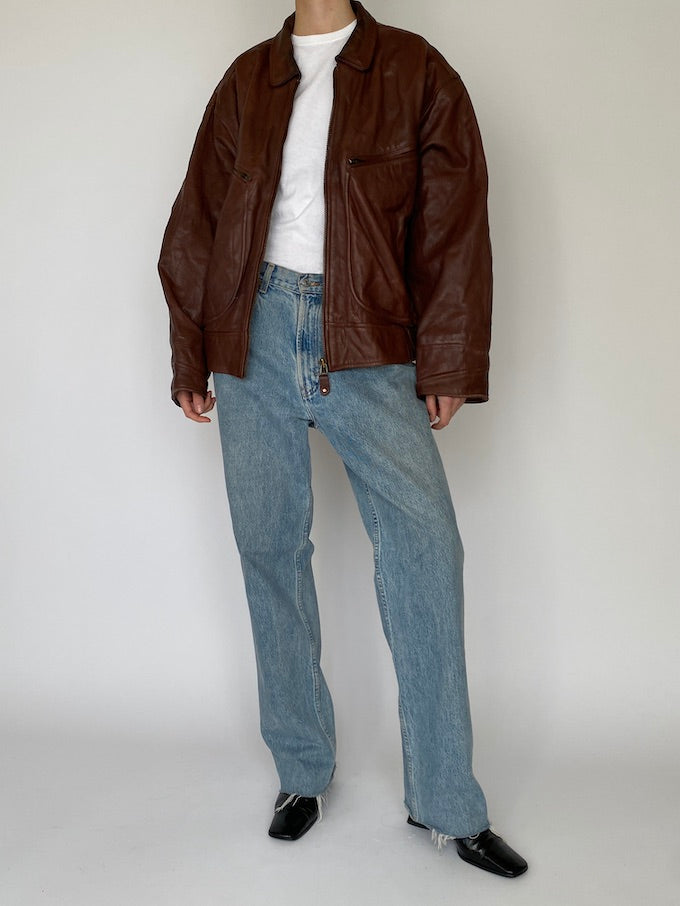 Vintage leather jacket in brown 5427