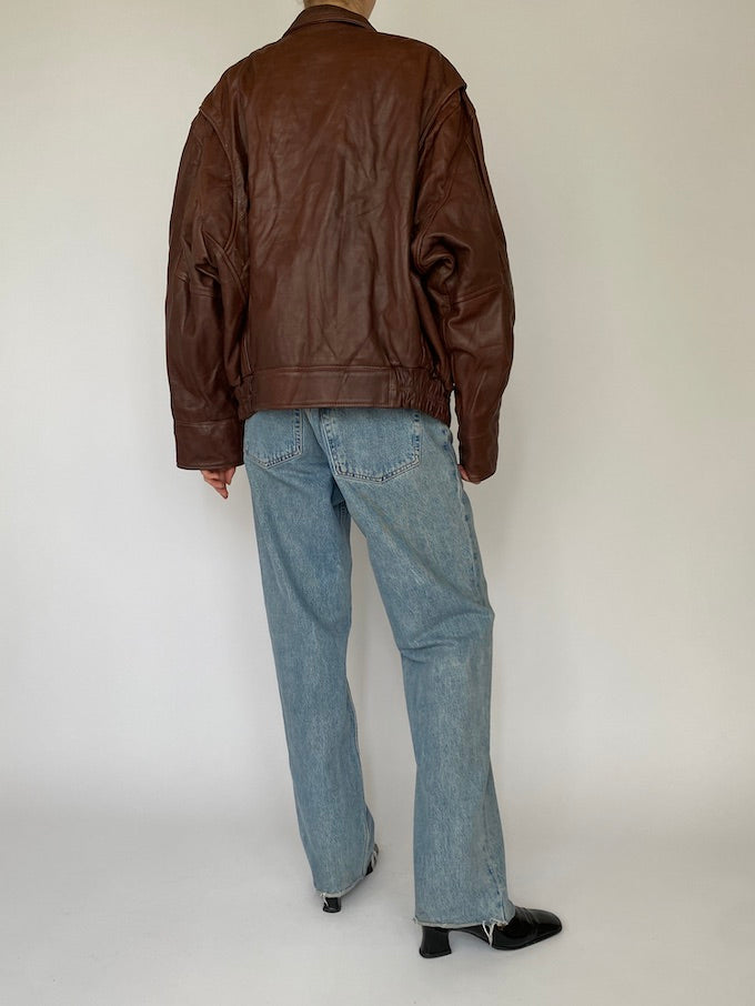 Vintage leather jacket in brown 5427
