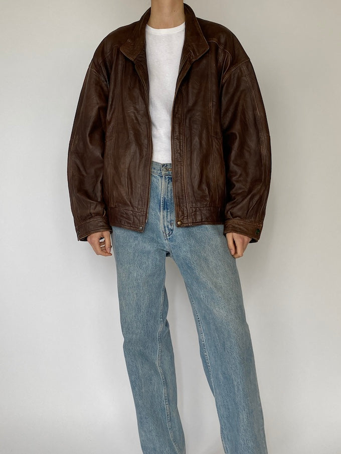 Vintage leather jacket in brown 5472