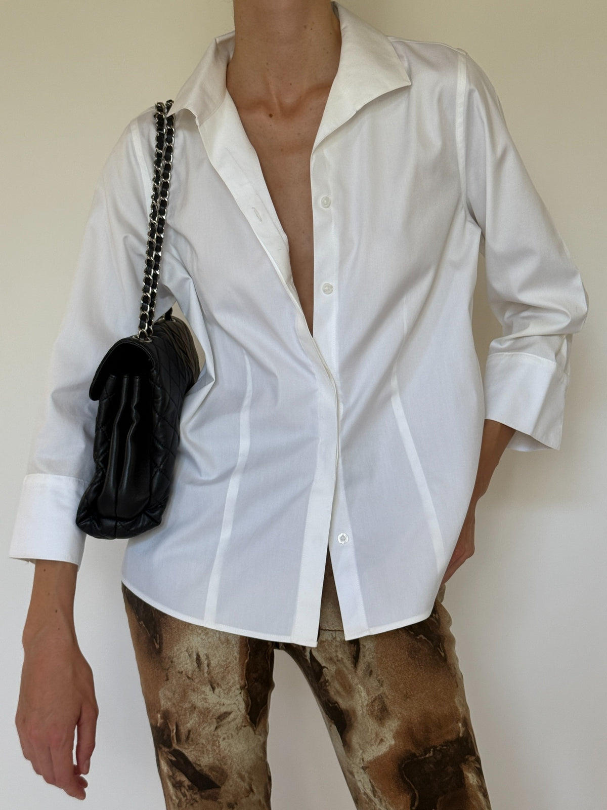 Vintage white button-down shirt, view 1