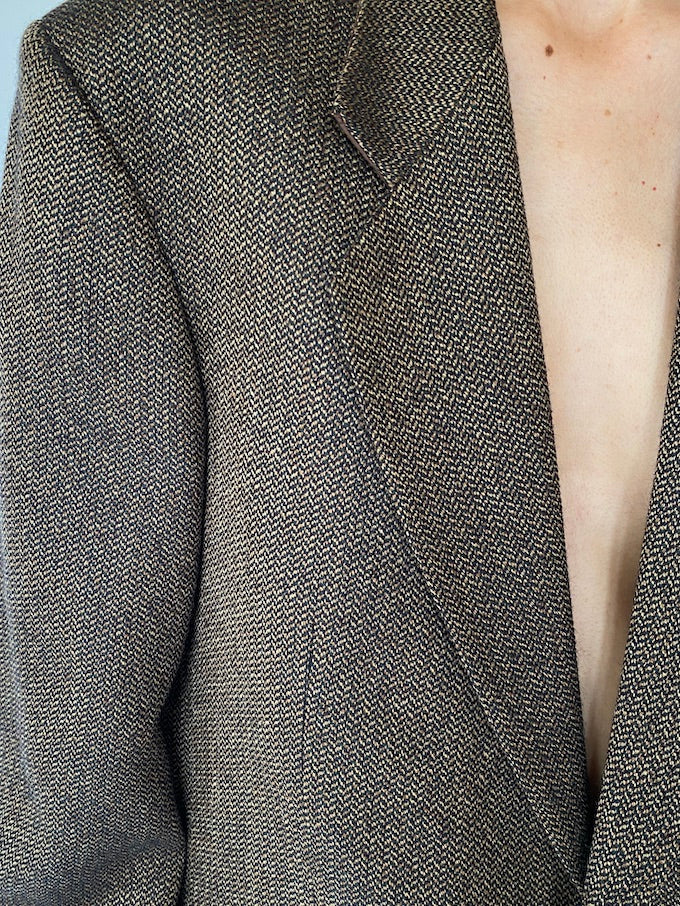 Vintage brown Oscar de la Renta wool blazer 5242
