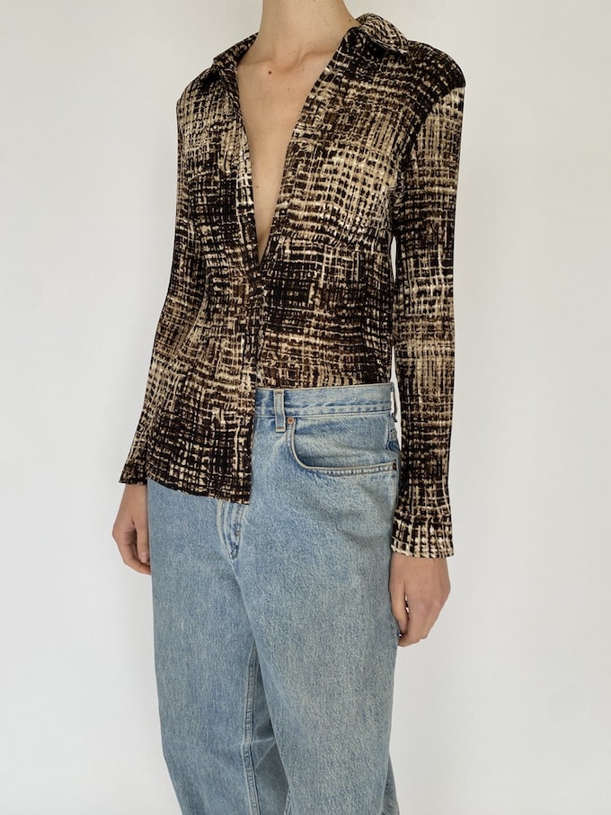 Vintage Animal Printed Blouse 3898