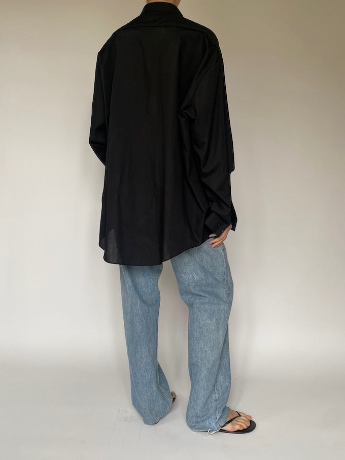 Vintage black pleated oversized shirt 5196