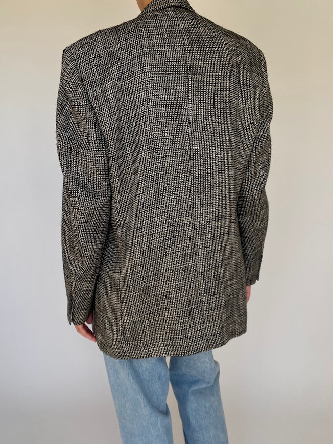 Vintage double breasted black and white blazer 5434