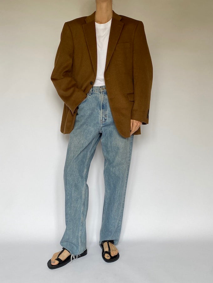 Vintage oversized cashmere blazer in brown 00008