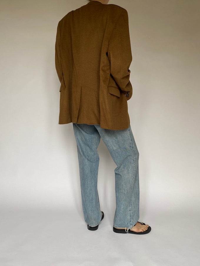 Vintage oversized cashmere blazer in brown 00008