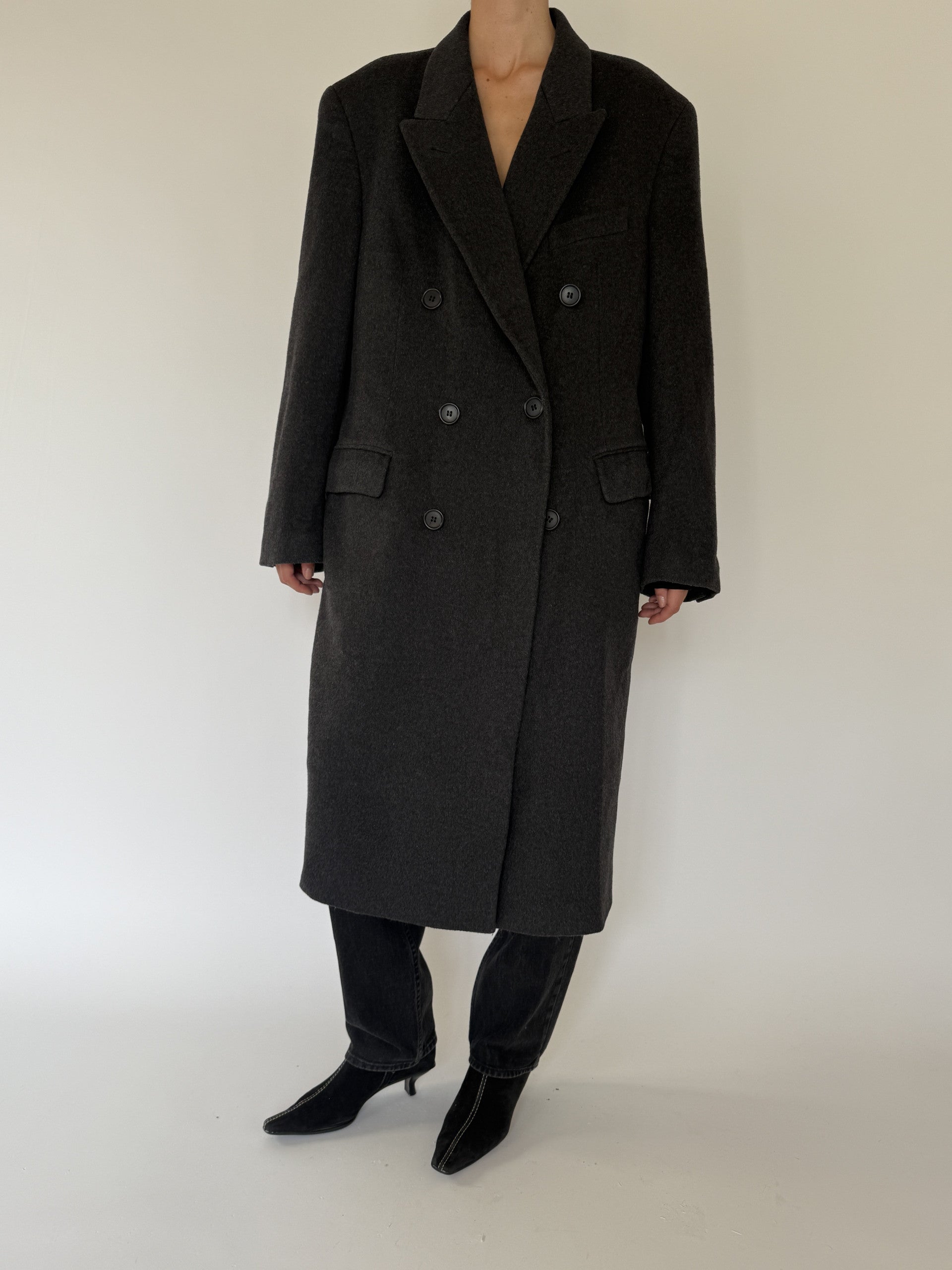 Vintage long coat in dark grey 5706