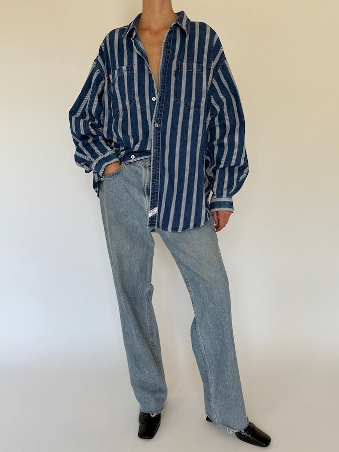 Vintage denim shirt in stripe 5715