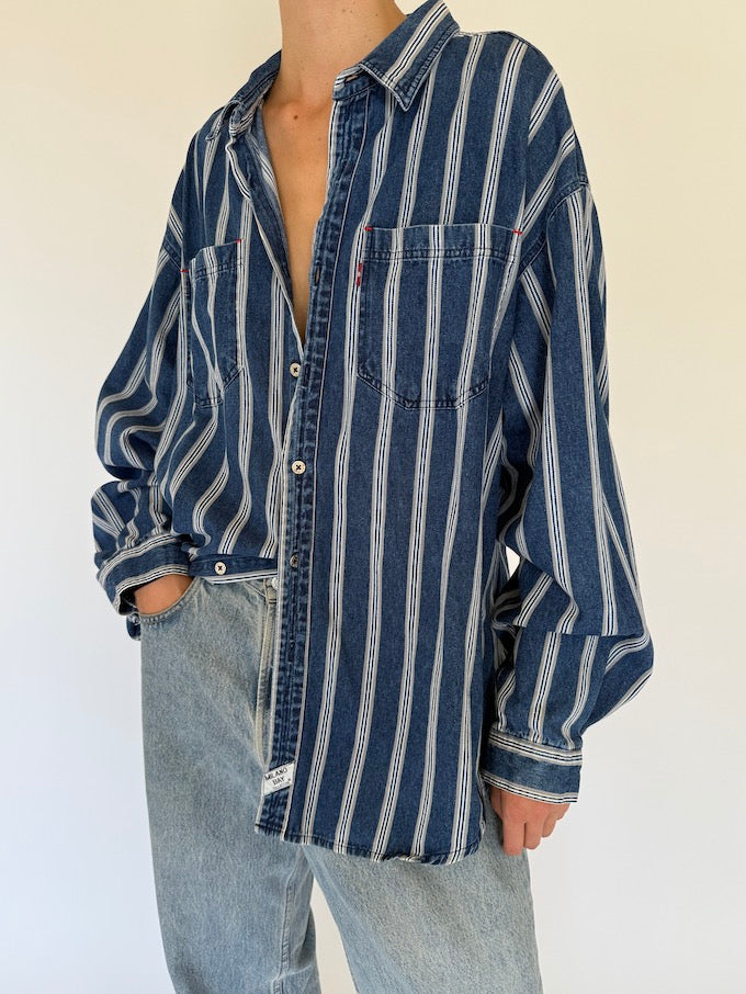 Vintage denim shirt in stripe 5715