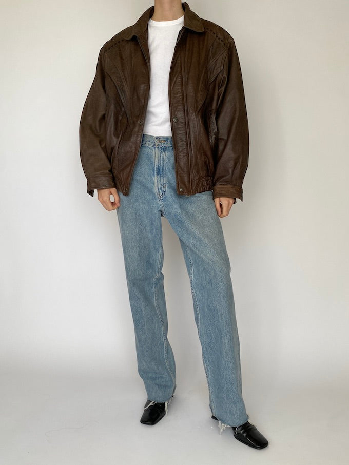 Vintage leather jacket in brown 5395