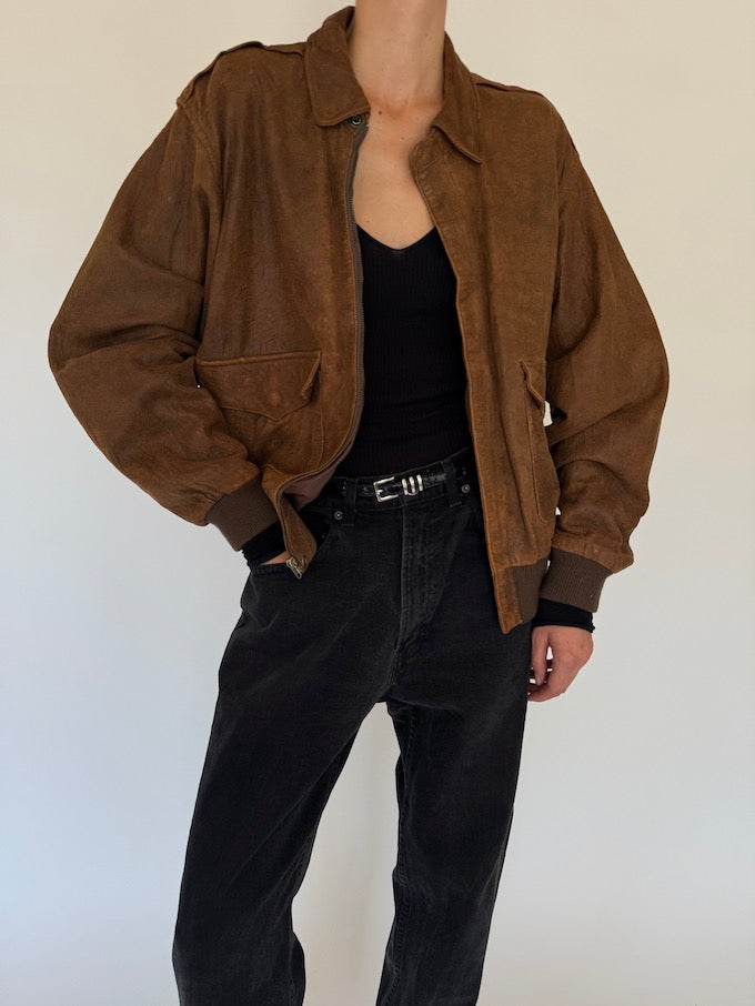 Vintage leather jacket in brown 5430