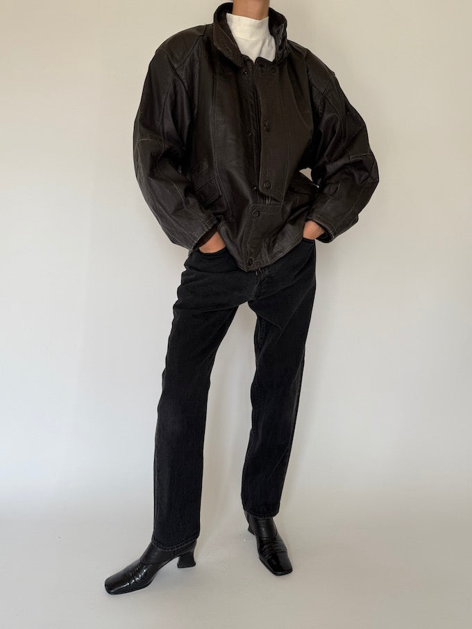 Vintage leather jacket in brown 5384