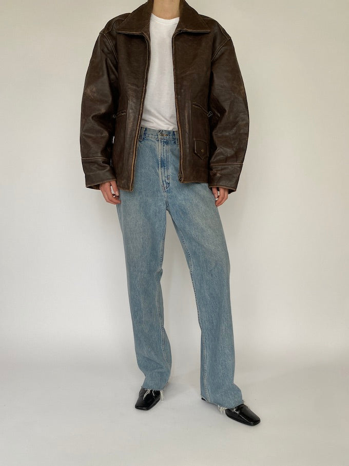Vintage leather jacket in brown 5386