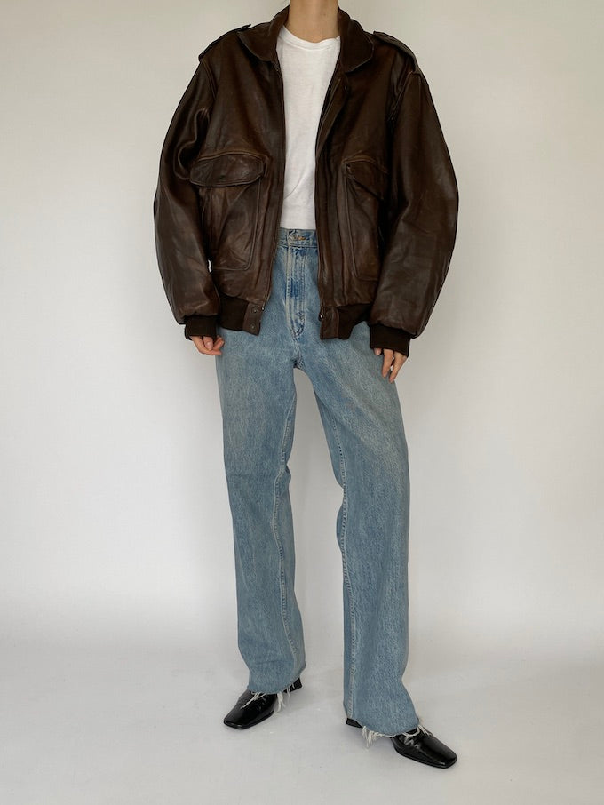 Vintage leather jacket in brown 5362
