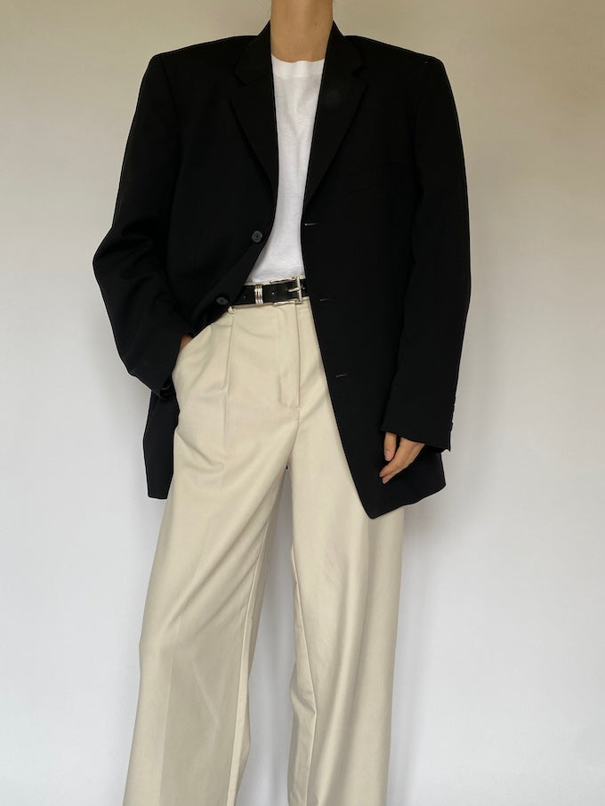 Vintage oversized black wool blazer 5525