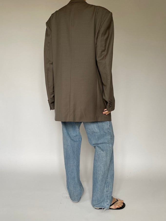 Vintage beige oversized wool blazer 5281