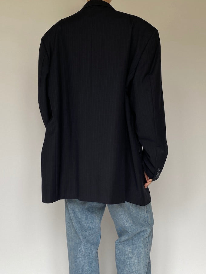 Vintage oversized pinstriped blazer in navy 5571