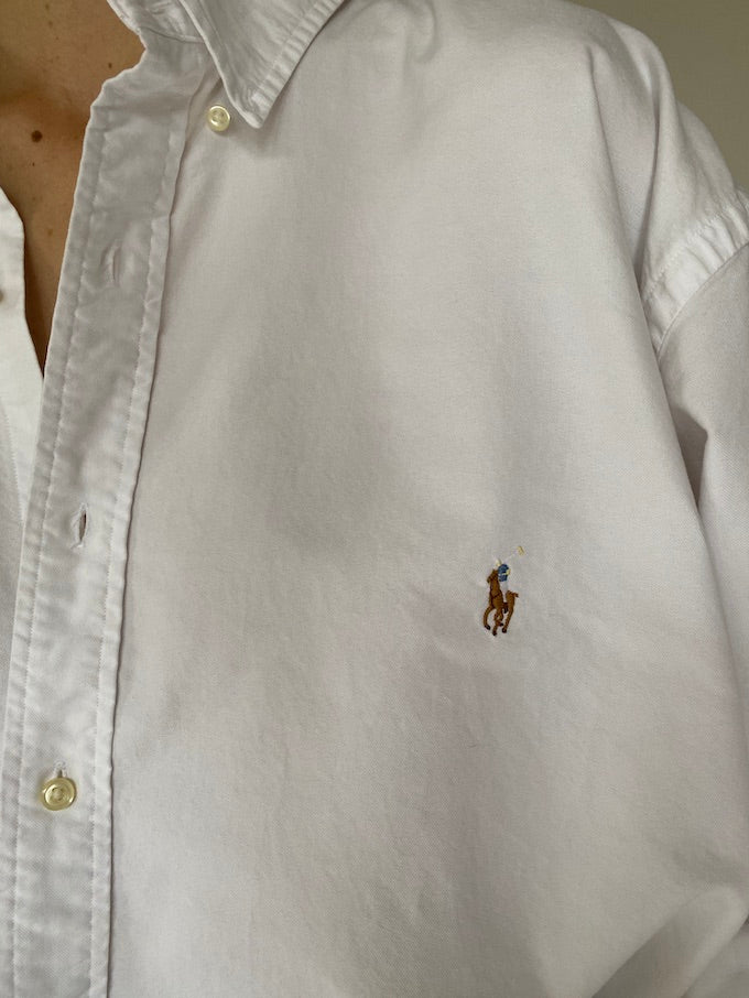 Vintage oversized Ralph Lauren shirt in white 5636