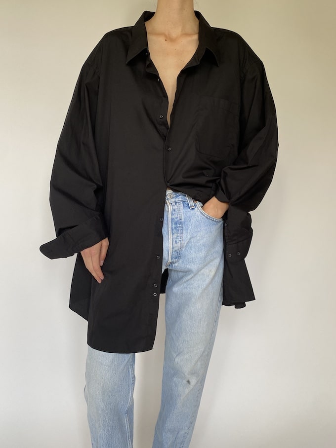 Vintage oversized black shirt 5561