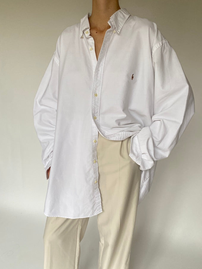 Vintage oversized Ralph Lauren shirt in white 5636