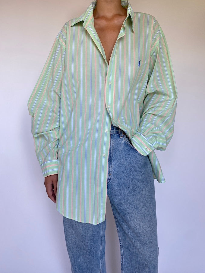 Vintage oversized pinstriped Ralph Lauren shirt 5651