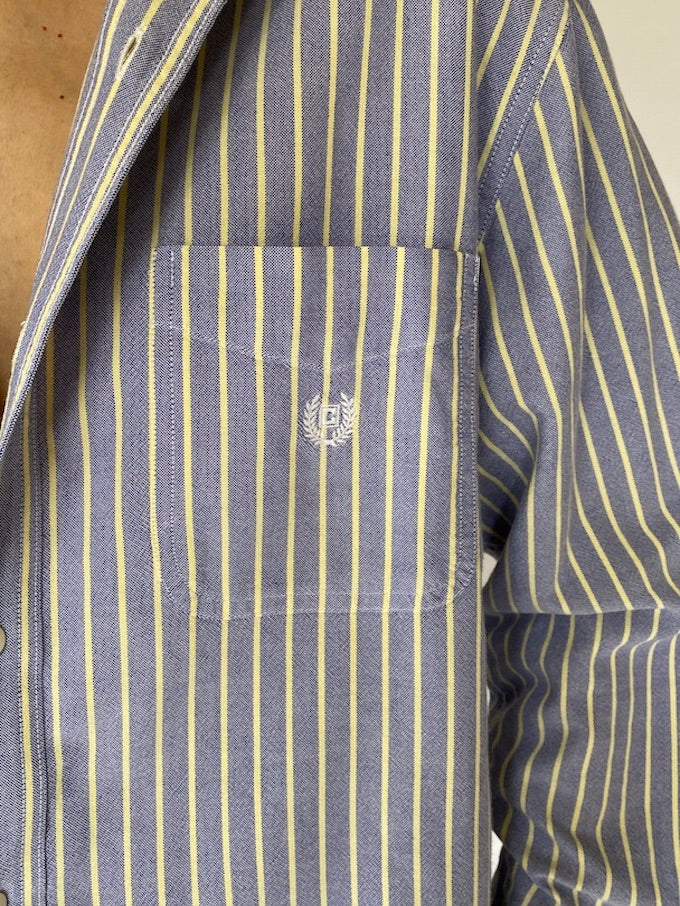 Vintage striped shirt in blue and yellow 5512