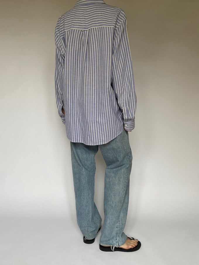 Vintage striped shirt in blue and yellow 5512