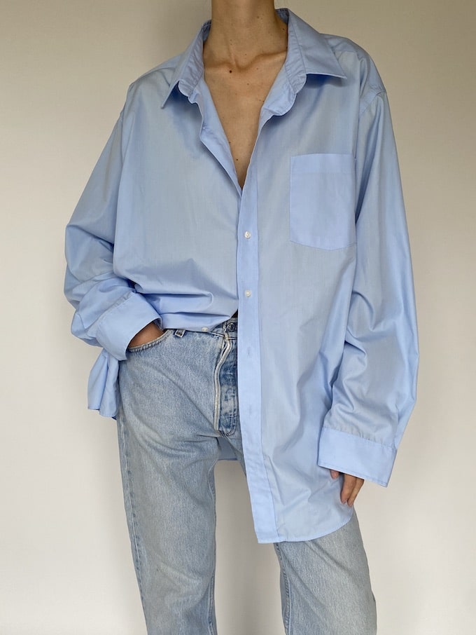 Vintage oversized shirt in blue 5588