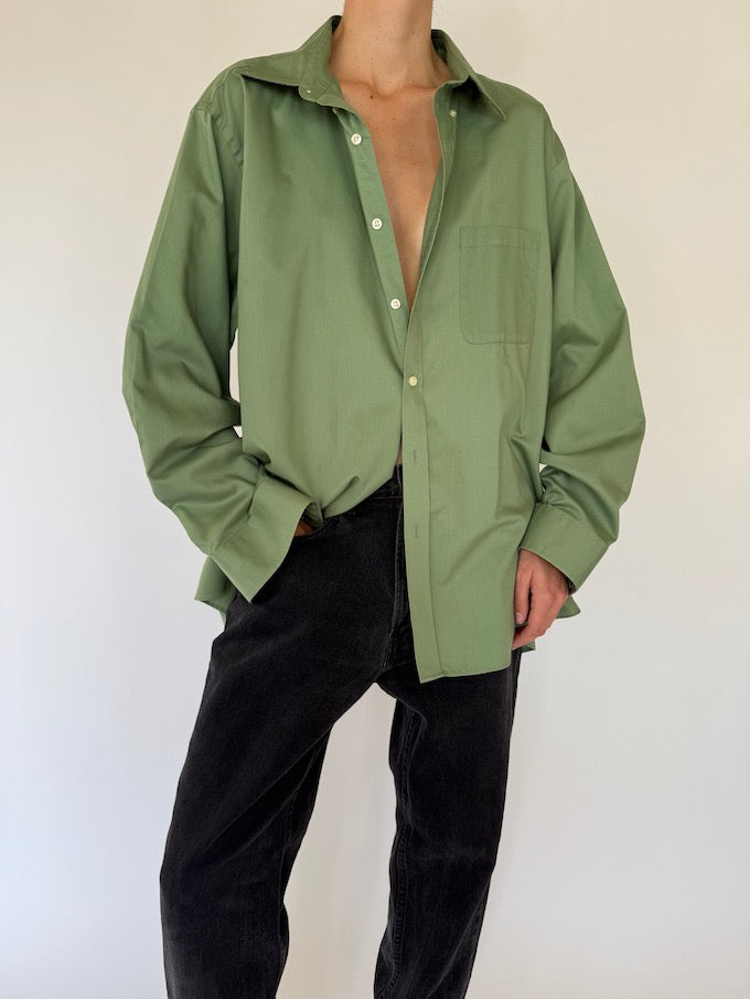 Vintage oversized shirt in green 5716