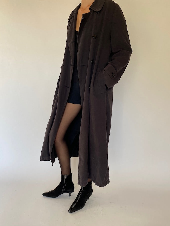 Vintage oversized long coat in black 5728