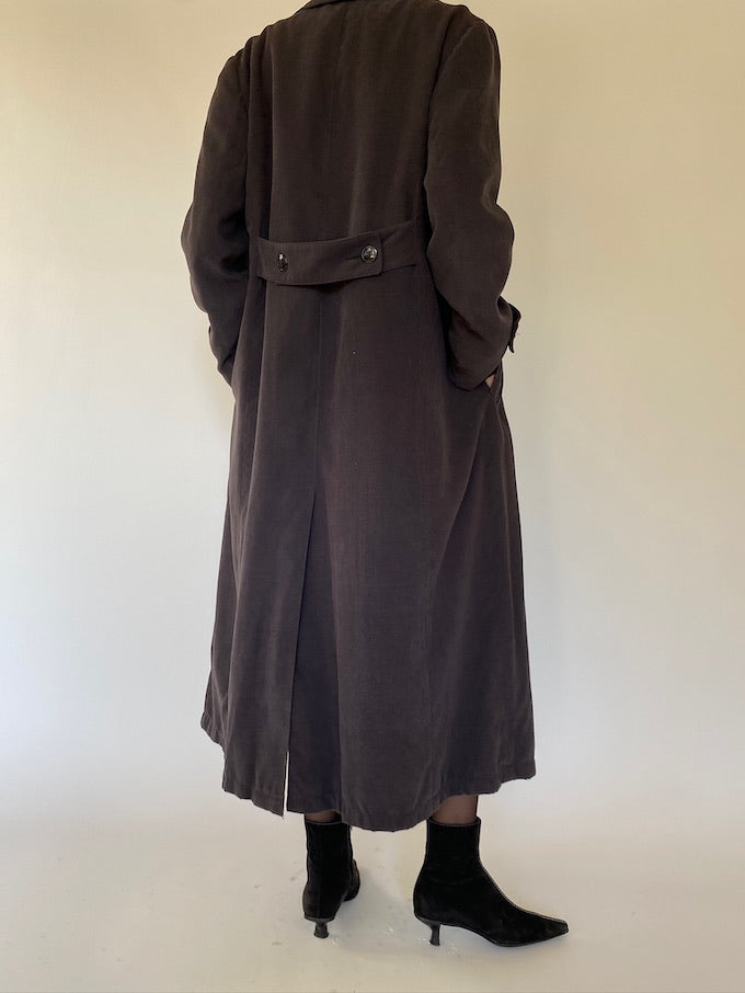 Vintage oversized long coat in black 5728