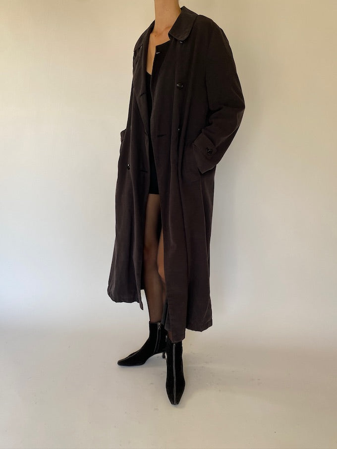 Vintage oversized long coat in black 5728