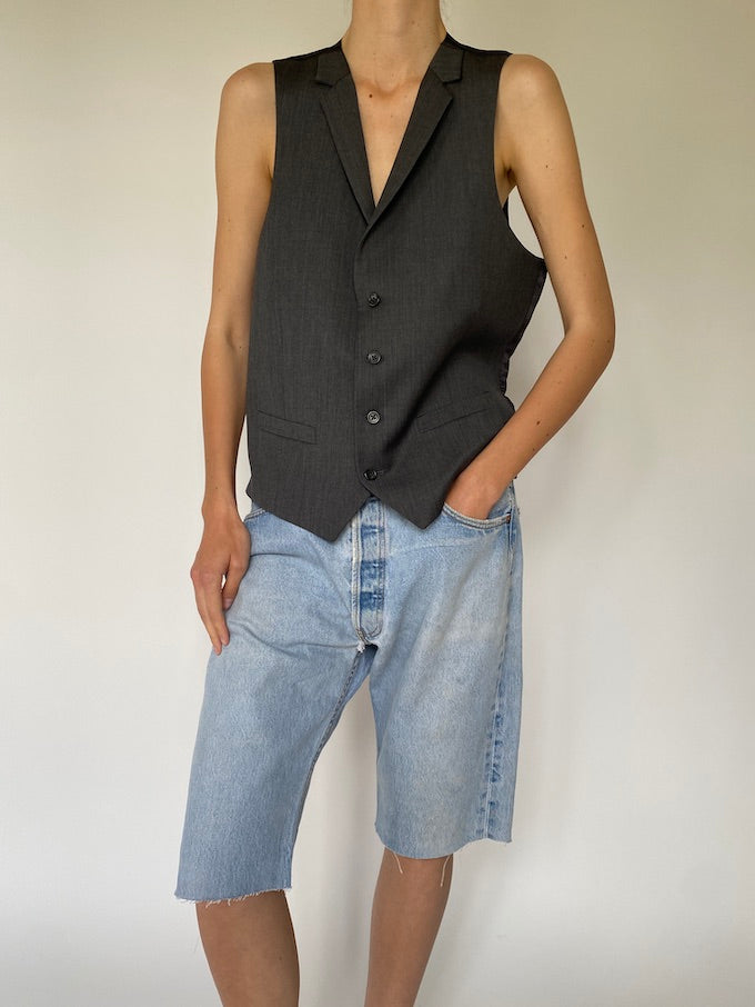 Vintage grey wool vest 5259