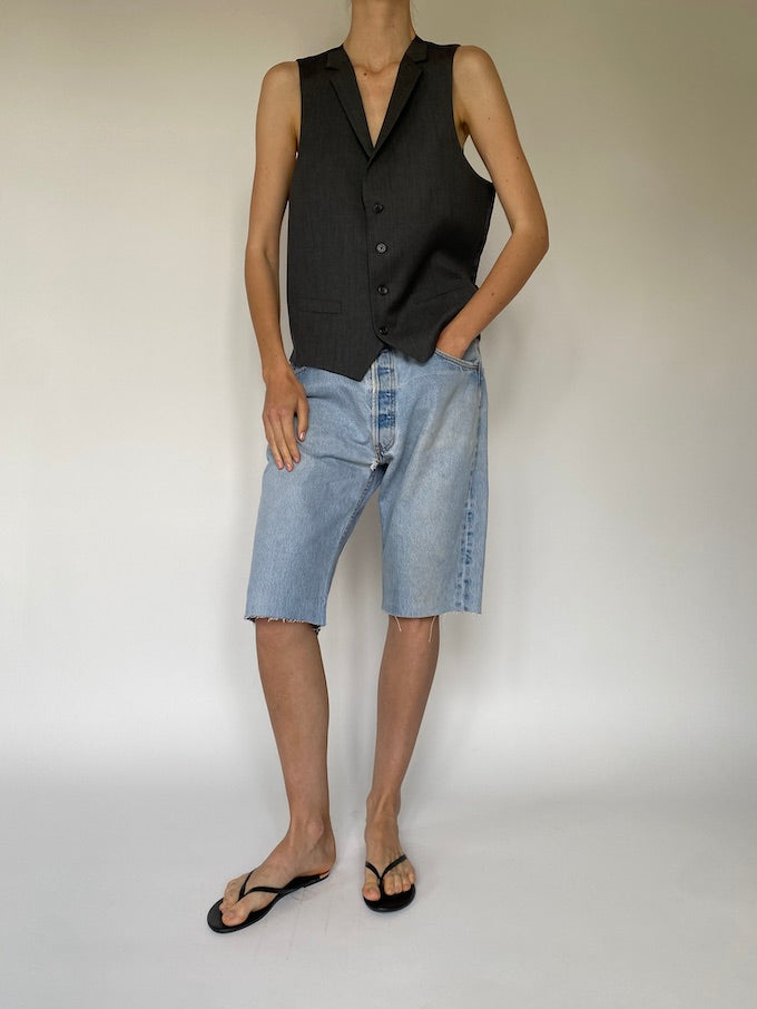 Vintage grey wool vest 5259
